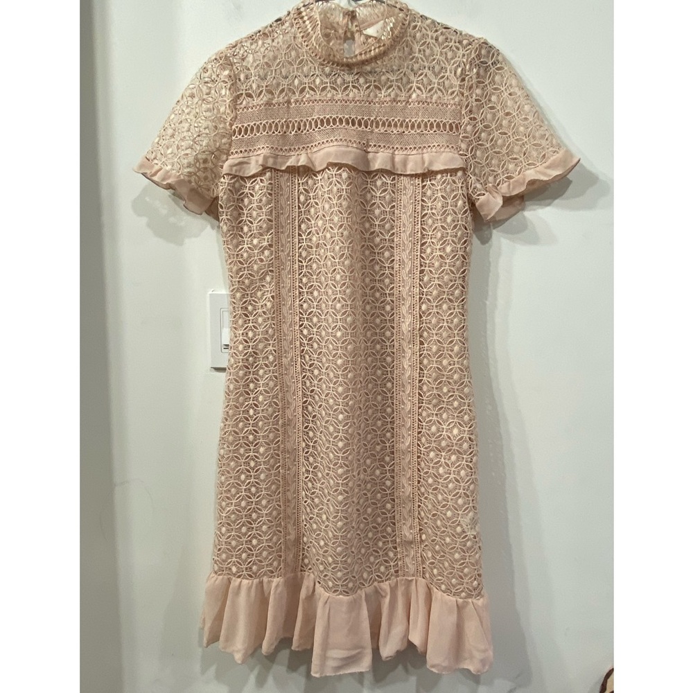 Adiva Lace Ruffles Elegant Peach/ Pink Dress size 2
